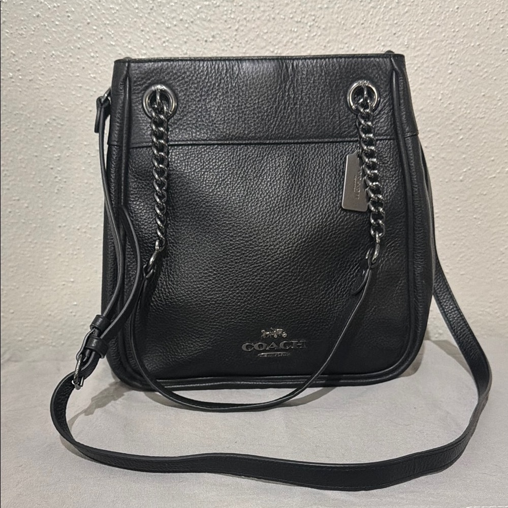 Coach Cammie Black Leather Chain Strap Shoulder Bag Never Used